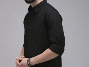 Roadster Men Black Pure Cotton Sustainable Casual Shirt