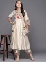 Indo Era Women Floral Embroidered Thread Work Liva Kurta With Trousers